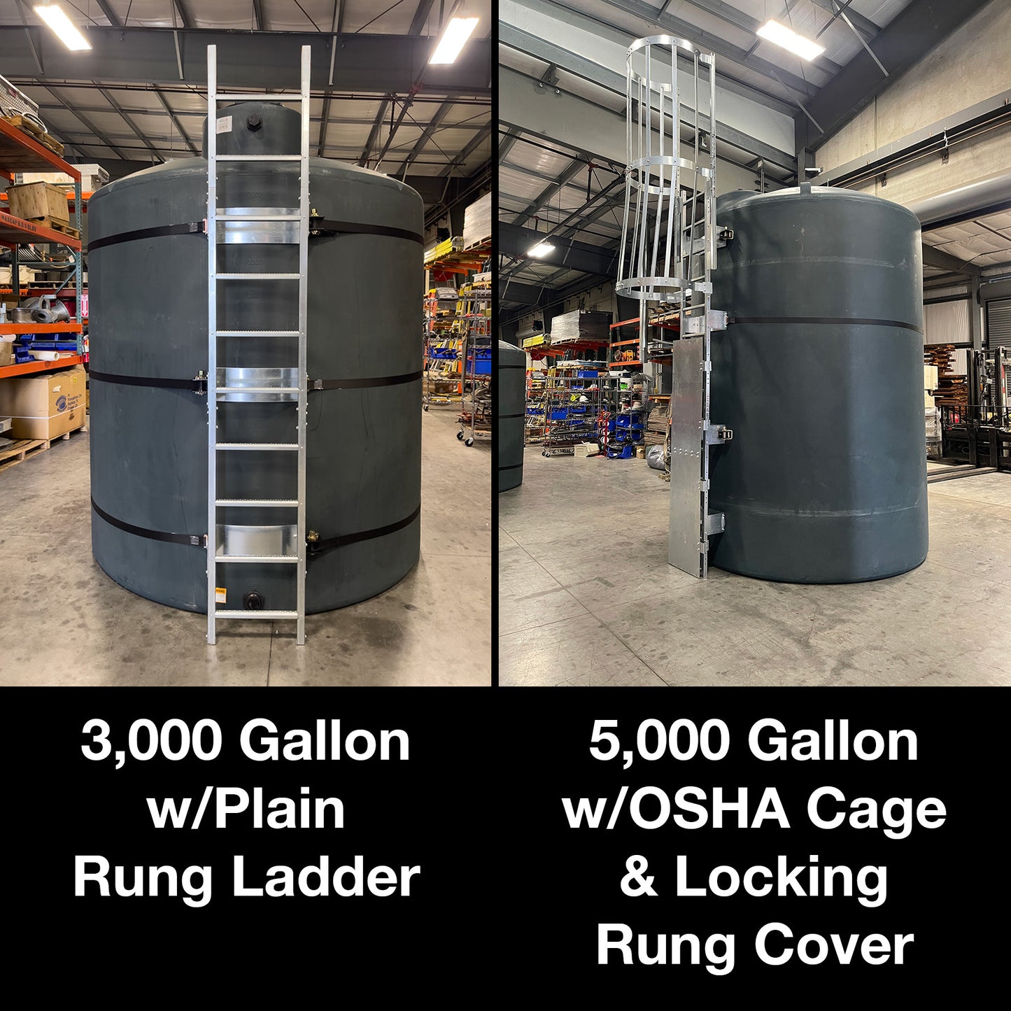 Galvanized Steel Poly Tank Ladders