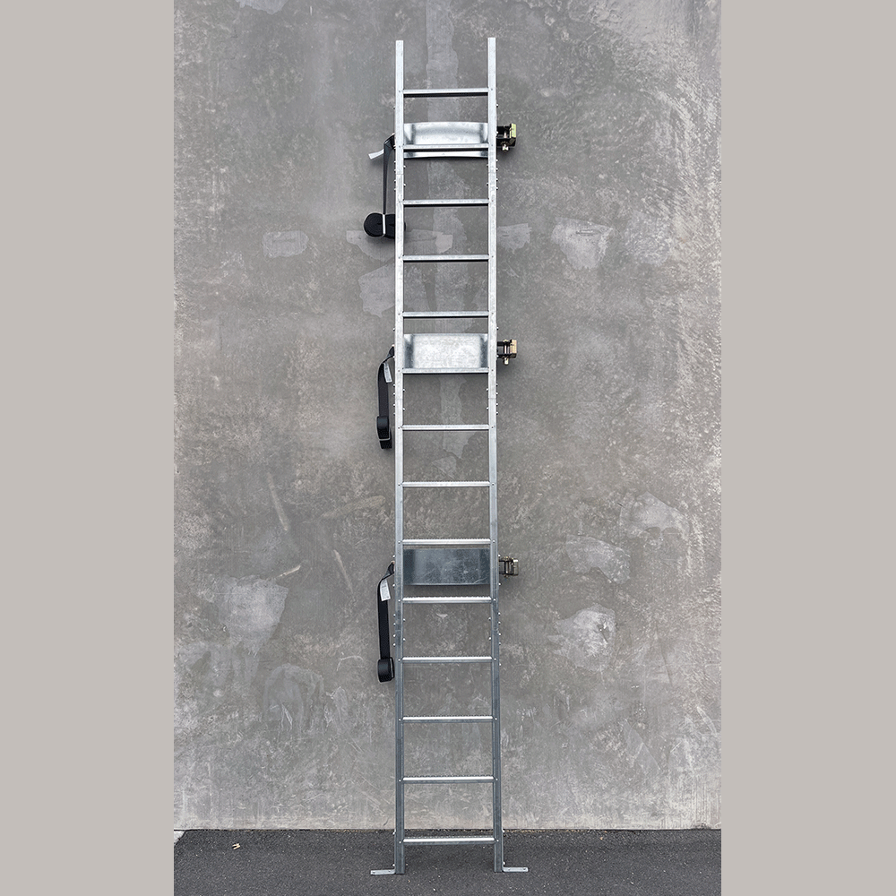 Compete Galvanized Steel Tank Ladder Kit for Poly Tanks. Includes Ladder, Mounts, Ratchets & Straps.